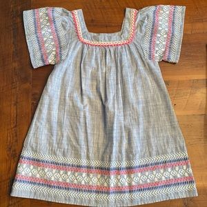 Cat & Jack Girls Chambray Embroidered Dress Medium